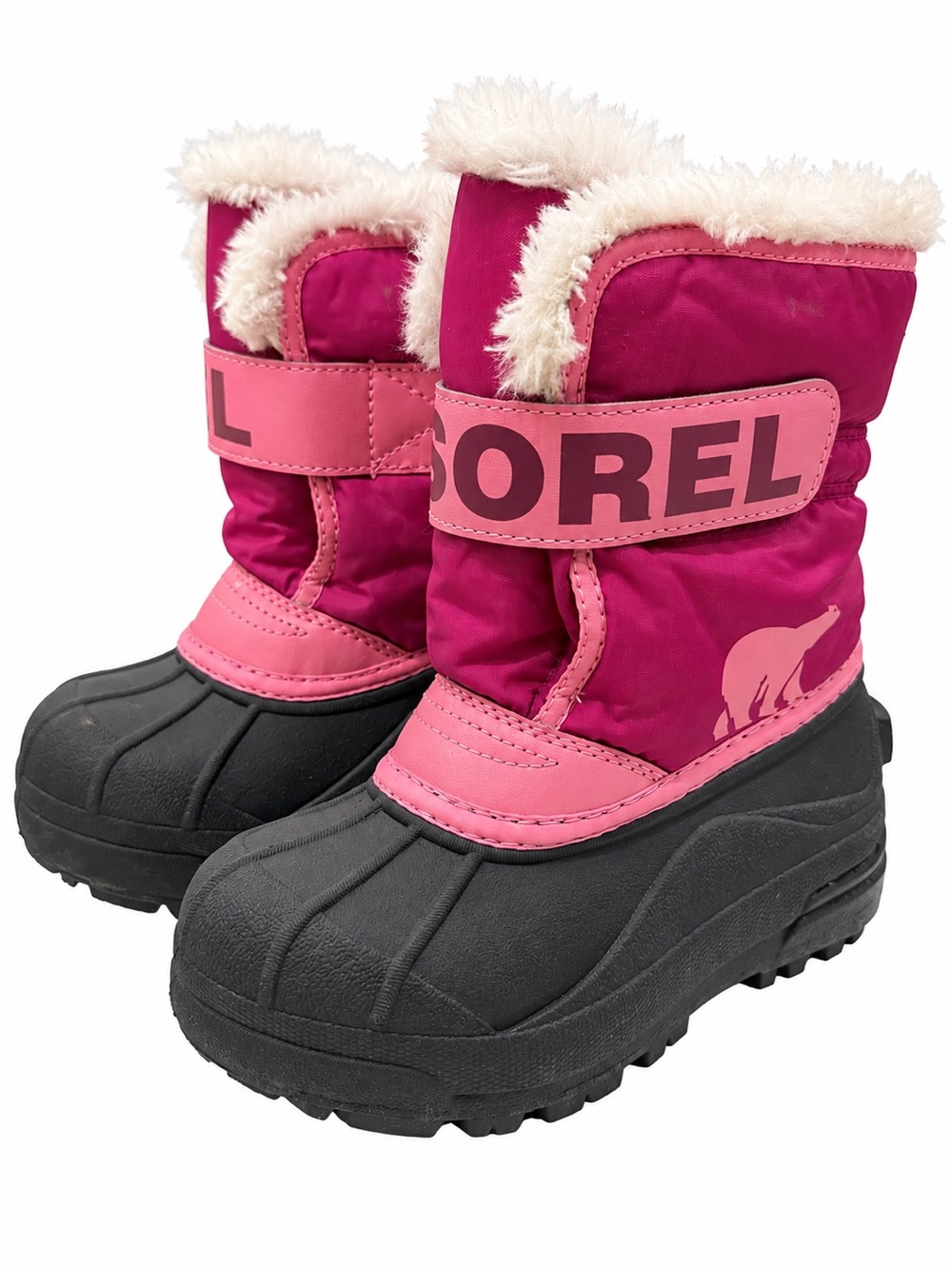 Sorel Kids Pink and Black Winter Boots